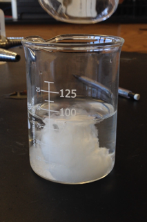 white powder and clear liquid